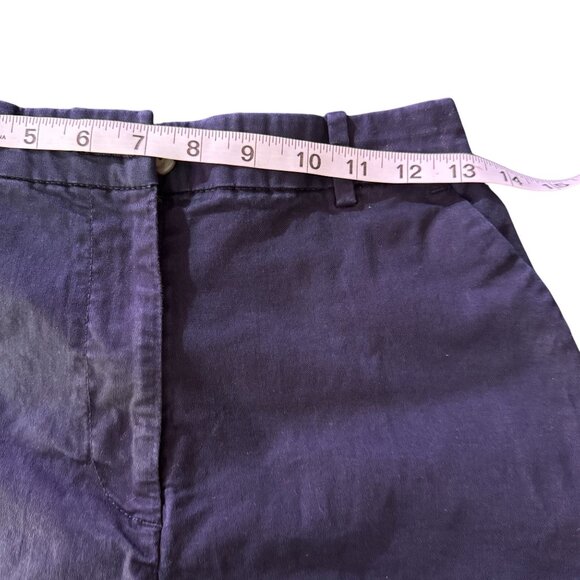 H&M Chino Shorts Women's Navy Blue Cotton Classic Zip Fly Slant Pockets Size 6 - Picture 4 of 8